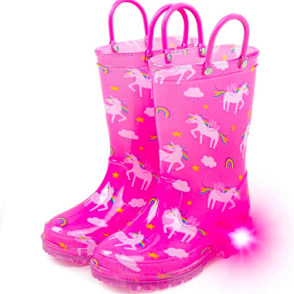 SOLD Pink 🦄 & 🌈  light-up rain boots💗
